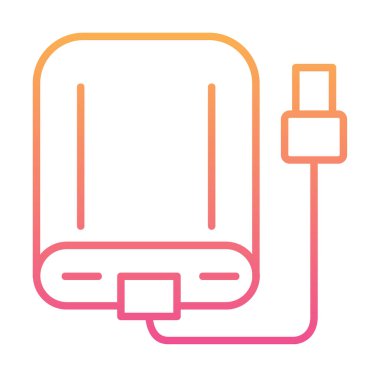 harici sabit disk simgesi, vektör illüstrasyonu basit tasarım