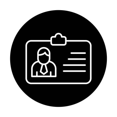 Ofis Giriş Kartı simgesinin vektör illüstrasyonu 