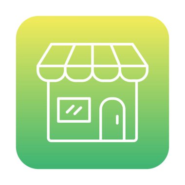 Dükkan cephesi simgesi, vektör illüstrasyonu