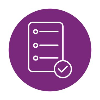 Simge vektör illüstrasyonunu onayla, kontrol listesi 