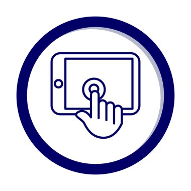 Basit dijital tablet simgesi, vektör illüstrasyonu