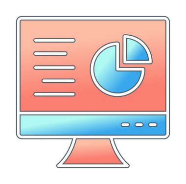 Çevrimiçi Pie Grafik ikonu vektör illüstrasyonu