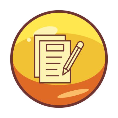 Basit not defteri arayüzü simgesi, vektör illüstrasyonu