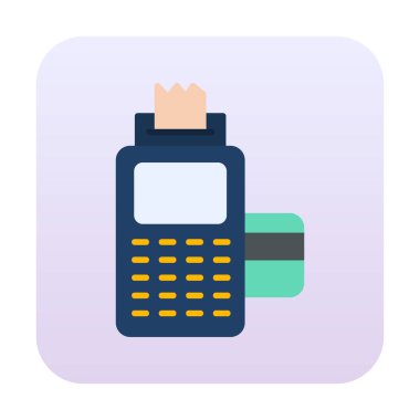 Kart okuyucu ve banka kartı, vektör illüstrasyonu