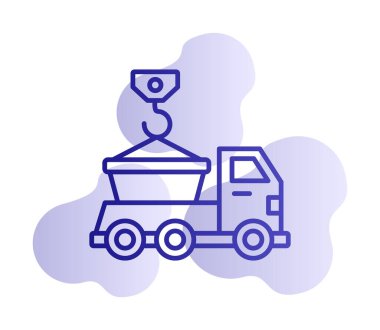 Kamyon Simgesini Atla, Renkli Vektör İllüstrasyonu