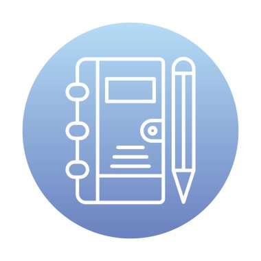 not defteri simgesi soyut arkaplan vektöründe izole edildi