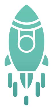 Roket simgesi basit tasarım. vektör illüstrasyonu