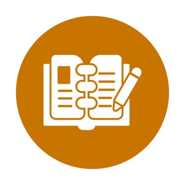 açık kitap ve kalem simgesi, vektör illüstrasyonu 