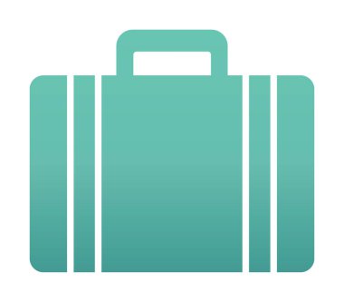 Evrak çantası vektör düz simgesi. İş durumu simgesi, bavul emojisi, vektör illüstrasyonu