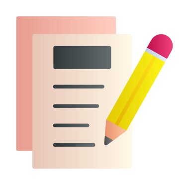 Basit not defteri arayüzü simgesi, vektör illüstrasyonu