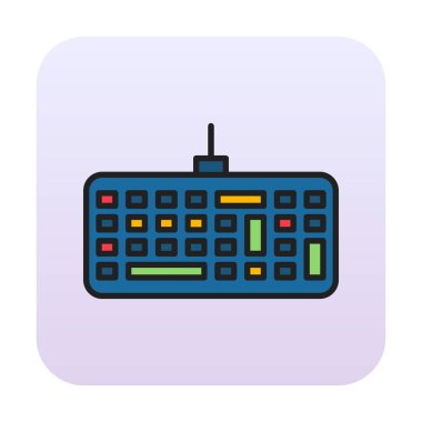 Kablolu klavye simgesinin basit web çizimi