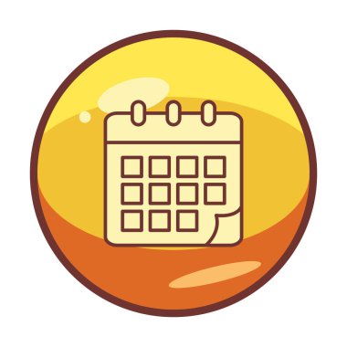 Takvim düzlüğü simgesi, vektör illüstrasyonu 