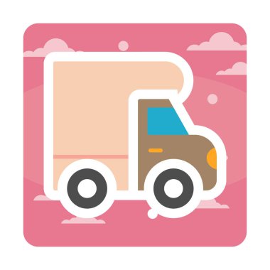 Van düz vektör simgesi