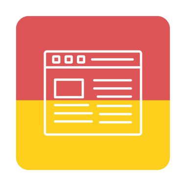 Web sayfası simgesi, vektör illüstrasyonu basit tasarım