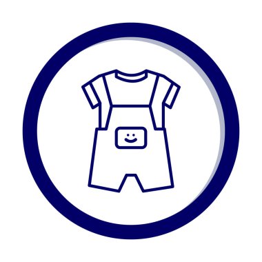 bebek bezi ikonu vektörü beyaz arkaplanda izole edildi Web ve mobil uygulama tasarımı için, Dungarees logo kavramı 