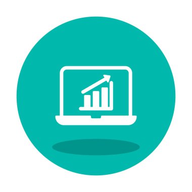 Dizüstü bilgisayarda basit büyüme grafiği, vektör illüstrasyonu