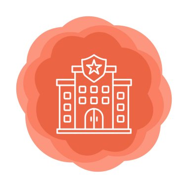 Polis karakolu simgesi, vektör illüstrasyonu basit tasarım