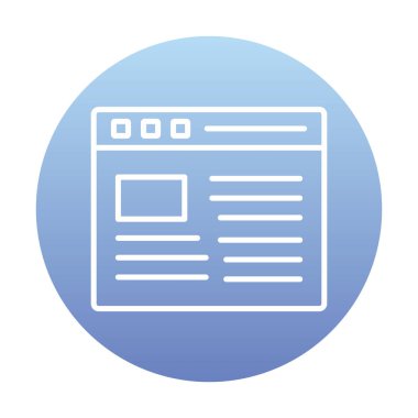 Web sayfası simgesi, vektör illüstrasyonu basit tasarım