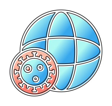 Basit salgın ikonu, vektör illüstrasyonu