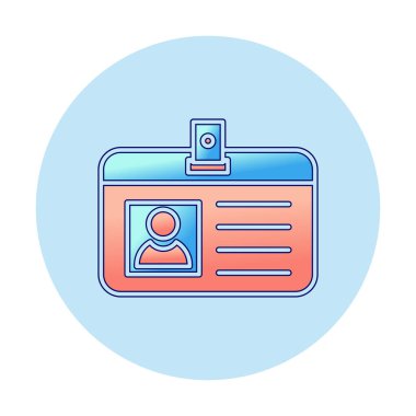 ID kart simgesi düz vektör çizimi