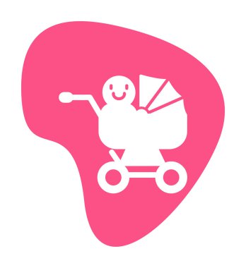 Bebek arabası ikonu. Web tasarımı için bebek taşıma ikonu taslağı