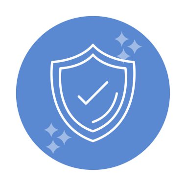 Güvenlik kalkanı simgesi koruma konsepti, vektör illüstrasyonu