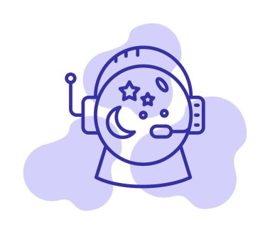 Beyaz arkaplanda Astronot Miğferi vektör çizimi