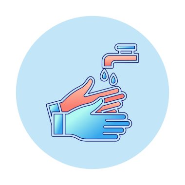 Basit El Yıkama simgesi, vektör illüstrasyonu