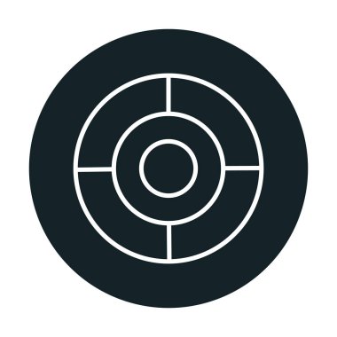 Basit hedef simgesi, hedef, vektör illüstrasyonu