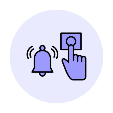 Acil durum alarm düğmesine basın Web simgesi, vektör illüstrasyonu 