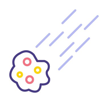  Meteor simgesi, vektör illüstrasyonu basit tasarım