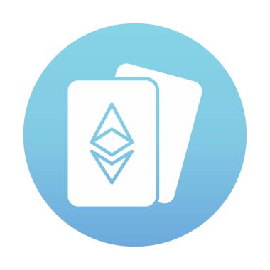 ethereum kartları simgesi, vektör illüstrasyonu