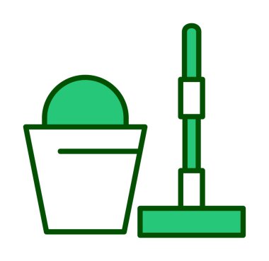 kova ve paspas simgeleri vektör illüstrasyonuName