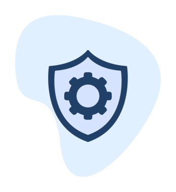 Güvenlik kalkanı simgesi koruma konsepti, vektör illüstrasyonu