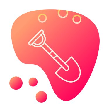 Bahçe küreği ikonu. Kürek karikatür simgesinin vektör çizimi                 