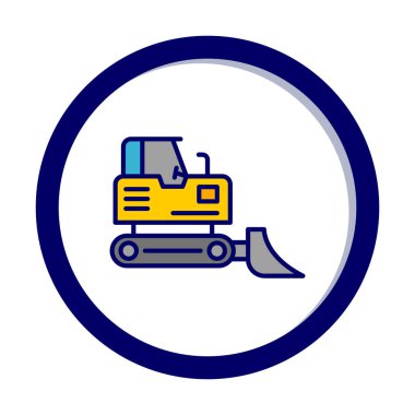 Buldozer simgesi vektör logosu illüstrasyonu