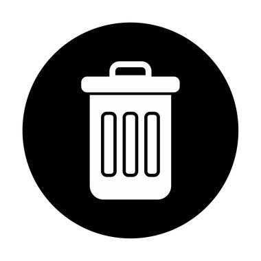 Çöp kutusu vektörü düz simge tasarımı