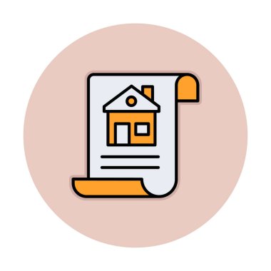 Ev Belgesi ikonu vektör illüstrasyonu                          