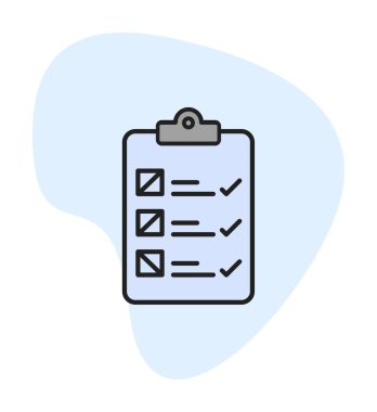 Kontrol listesi vektör simgesi modern basit vektör illüstrasyonu