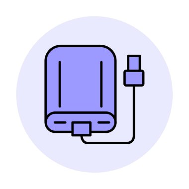 harici sabit disk simgesi, vektör illüstrasyonu basit tasarım