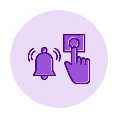 Acil durum alarm düğmesine basın Web simgesi, vektör illüstrasyonu 