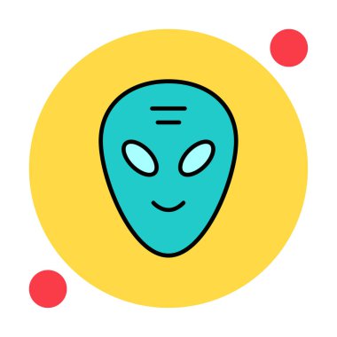 Sevimli uzaylı karakter Vektör illüstrasyonu