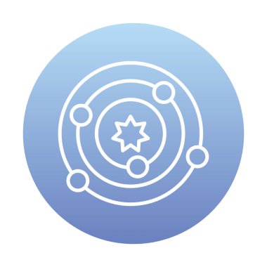 Güneş sistemi simgesi, vektör illüstrasyonu basit tasarım