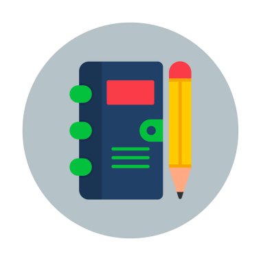 not defteri simgesi soyut arkaplan vektöründe izole edildi