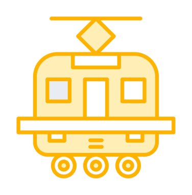 Tramvay simgesi. Moda Tramvay işareti logosu