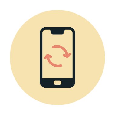 Smartphone Veri Eşzamanlamasının vektör çizimi 