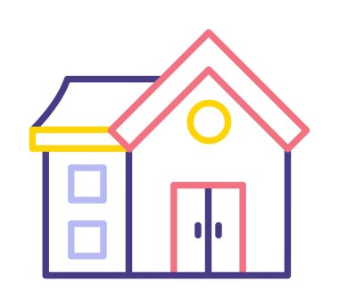 Eve. Web simgesi basit illüstrasyon