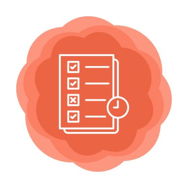 Görev planlama doğrusal simgesi. Kontrol listesi. Planlayıcı ağ simgesi, vektör illüstrasyonu 