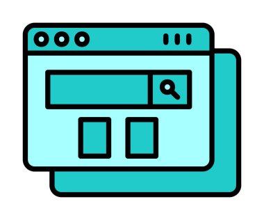 tarayıcı web sayfası simgesi, vektör illüstrasyonu