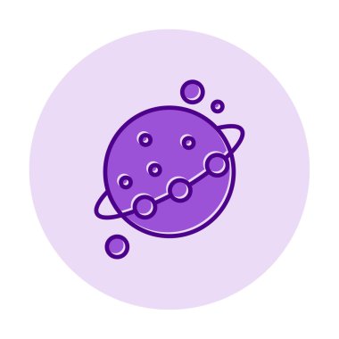 Gezegen ve vektör illüstrasyonlu uzay simgesi